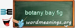 WordMeaning blackboard for botany bay fig